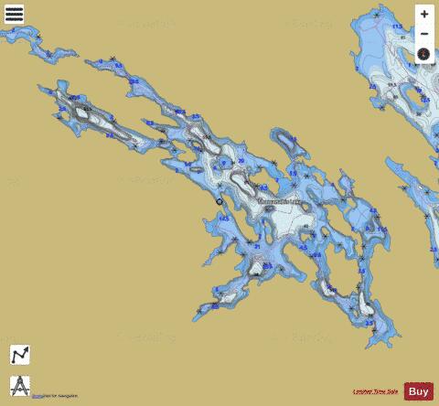 Shawanabis Lake depth contour Map - i-Boating App