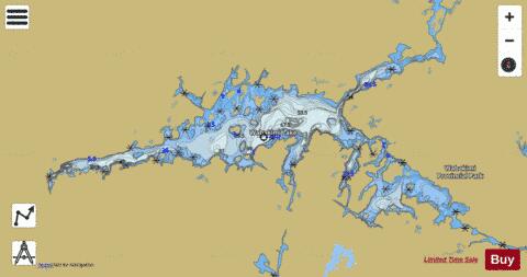 Wabakimi Lake depth contour Map - i-Boating App