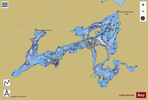 Parks Lake depth contour Map - i-Boating App