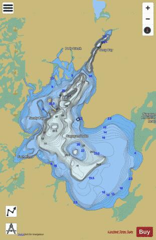 Nagagami Lake depth contour Map - i-Boating App