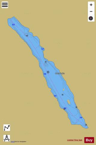 Oscar Lake depth contour Map - i-Boating App