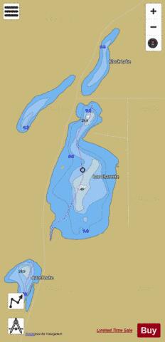 Lac Charette depth contour Map - i-Boating App