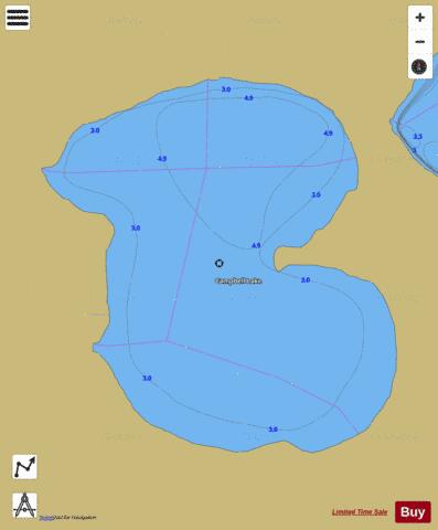 Campbell Lake depth contour Map - i-Boating App