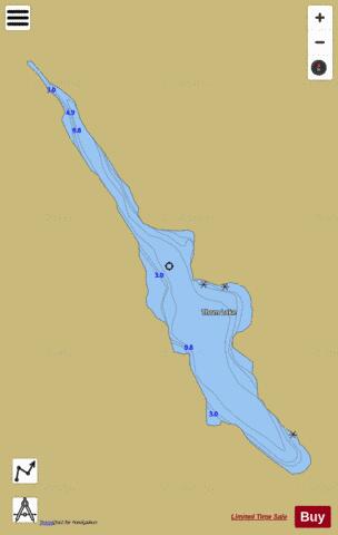 Thom Lake depth contour Map - i-Boating App