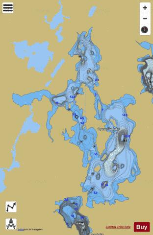 Opasatika Lake depth contour Map - i-Boating App