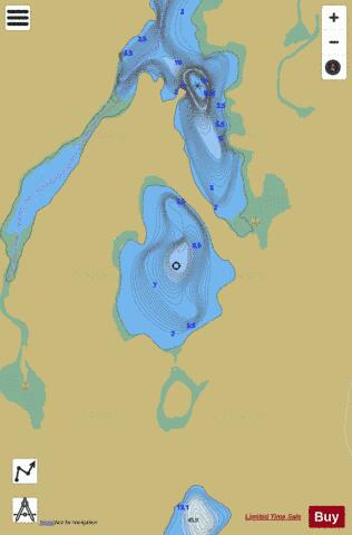 Laker No. 17 depth contour Map - i-Boating App