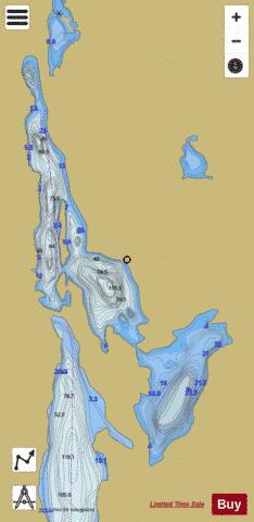 Upper Kasasway Lake depth contour Map - i-Boating App