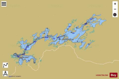 Kabania Lake depth contour Map - i-Boating App