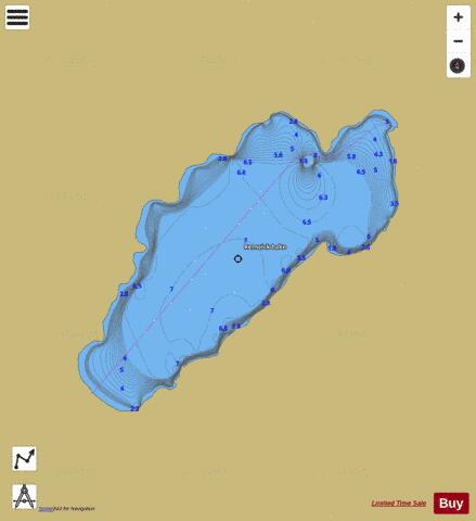 Renwick Lake depth contour Map - i-Boating App
