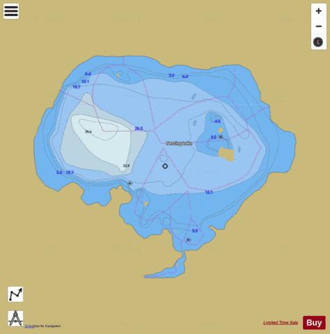 Nesting Lake depth contour Map - i-Boating App