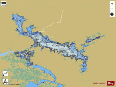 Eabamet Lake depth contour Map - i-Boating App