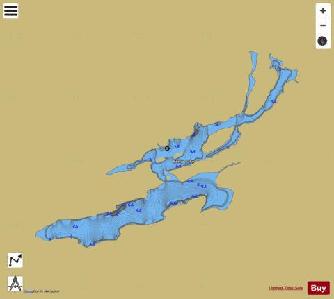 Kemp Lake depth contour Map - i-Boating App