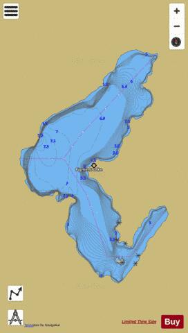 Pigment Lake depth contour Map - i-Boating App