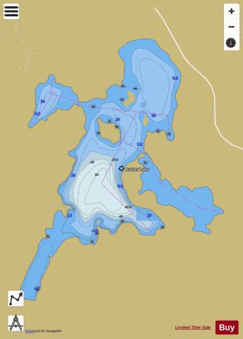 Rutter Lake depth contour Map - i-Boating App