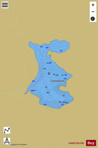 Petauguin Lake depth contour Map - i-Boating App