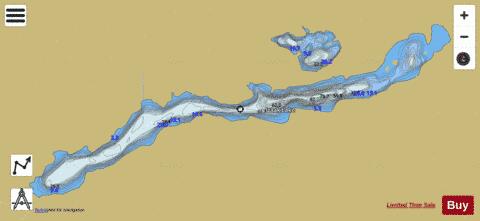 Izaak Lake depth contour Map - i-Boating App