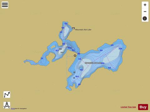 Mountain Ash Lake depth contour Map - i-Boating App
