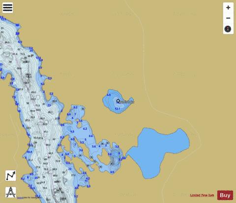 Barris Lake depth contour Map - i-Boating App