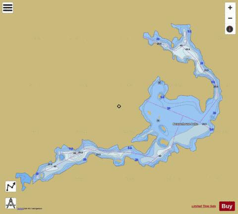 Beaverhouse Lake depth contour Map - i-Boating App