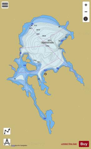 Bigwood Lake depth contour Map - i-Boating App