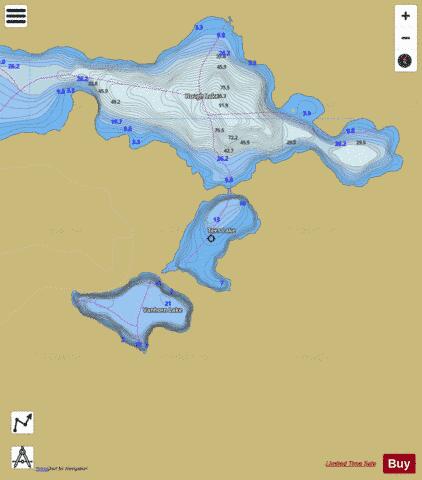 Tees Lake depth contour Map - i-Boating App