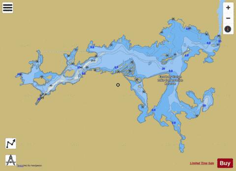 Lady Evelyn Lake depth contour Map - i-Boating App