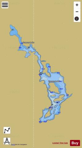 Frances Lake depth contour Map - i-Boating App