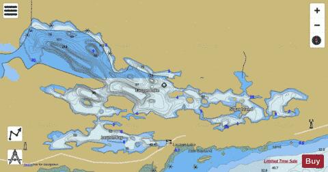 Lauzon Lake depth contour Map - i-Boating App