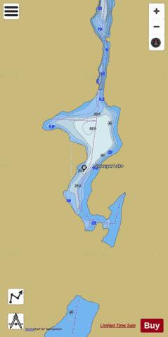 Surveyor Lake depth contour Map - i-Boating App