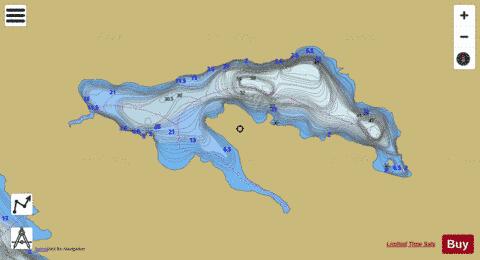 Peak Lake depth contour Map - i-Boating App