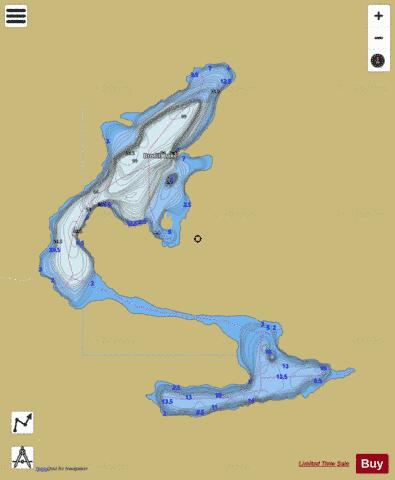 Brodill Lake depth contour Map - i-Boating App
