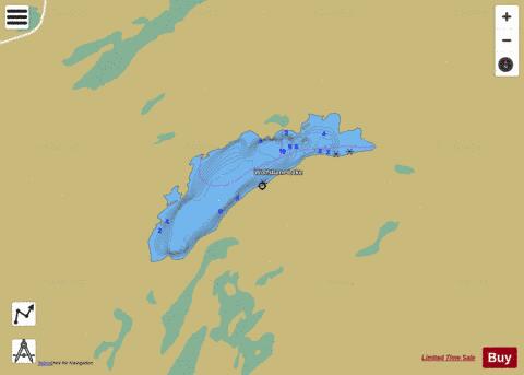 Wolfsbane Lake depth contour Map - i-Boating App
