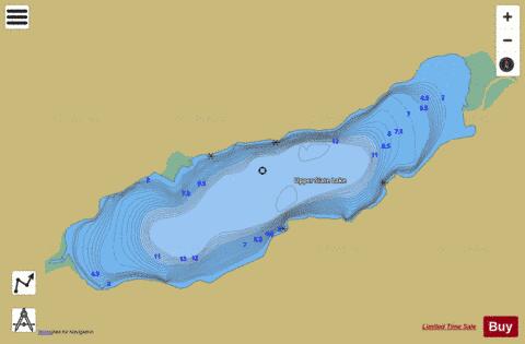 Upper Slate Lake depth contour Map - i-Boating App