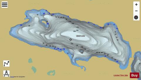 Mishi Lake depth contour Map - i-Boating App