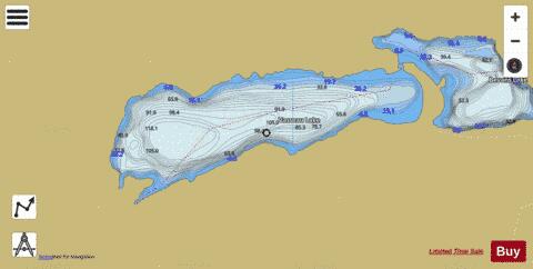 Vasseau Lake depth contour Map - i-Boating App
