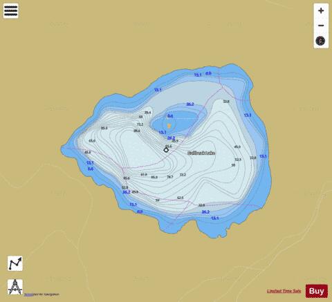 Gullbeak Lake depth contour Map - i-Boating App