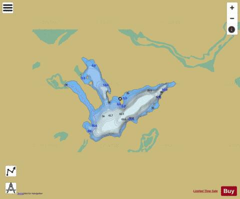 Fox L. depth contour Map - i-Boating App