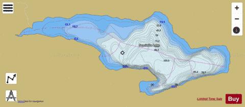 Semiwite Lake depth contour Map - i-Boating App