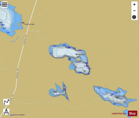 Cinder Lake depth contour Map - i-Boating App