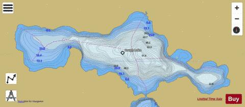 Hough Lake depth contour Map - i-Boating App