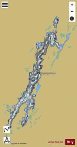 Kahshahpiwi Lake depth contour Map - i-Boating App