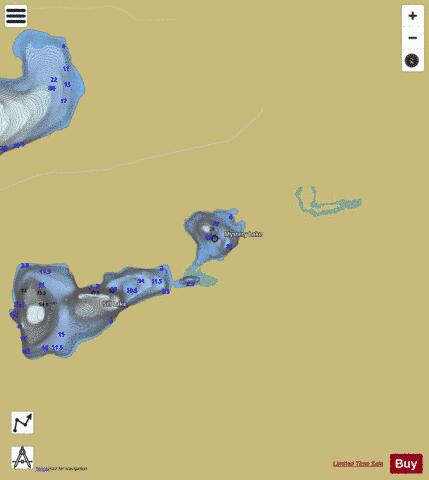 Mystery Lake depth contour Map - i-Boating App