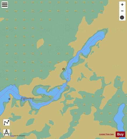 East Pashkokogan Lake depth contour Map - i-Boating App