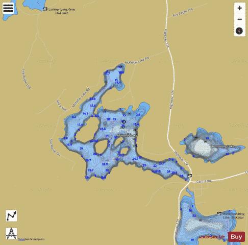 McKellar Lake depth contour Map - i-Boating App