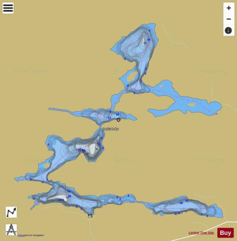 Jacks Lake + Arthurs Lake depth contour Map - i-Boating App