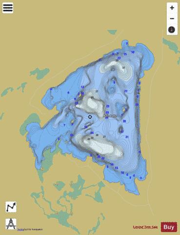 Bain Lake depth contour Map - i-Boating App