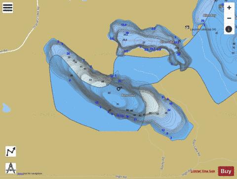 Bass Lake / Thurston Lake depth contour Map - i-Boating App