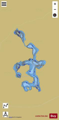 Beulah Lake depth contour Map - i-Boating App