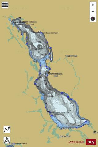 Black Sturgeon Lake depth contour Map - i-Boating App