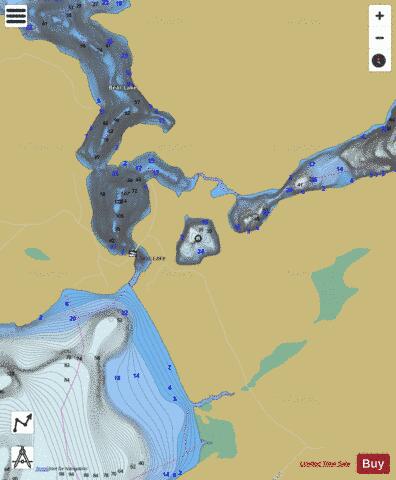 Bluepaint Lake depth contour Map - i-Boating App